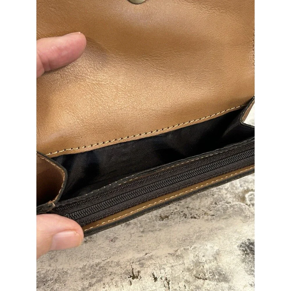 Patricia Nash Olmetta Leather Wallet Bifold Buckskin Color